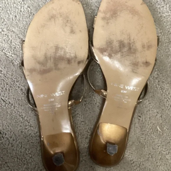 Nine West Metallic Gold Sandals - Picture 4 of 4